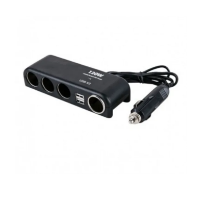 Priza auto Olesson 1525  120W 2 x USB 3 prize + port iesire bricheta