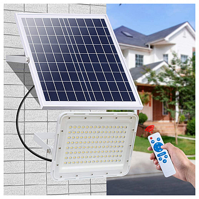 Proiector ALB Solar cu telecomanda 400W 75 LED cu LUPA