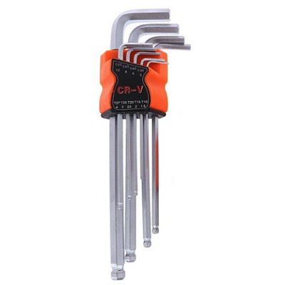 Set 9 chei hexagonale tip imbus cu capat sferic LUNGI 1.5-10mm Set 9 chei hexagonale tip imbus cu capat sferic LUNGI 1.5-10mm
