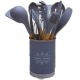 Set 12 ustensile de bucătărie cu mâner de lemn GRI