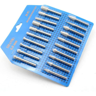 UB Set 20 Freze Diamantate BIAX MARI 6mm