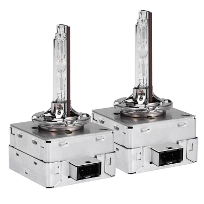 Set 2 becuri Xenon D1R White auto pentru far suport metalic 35W 6000K