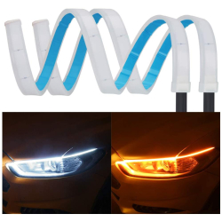 Set 2 Benzi Matrix 30CM LED flexibile pentru faruri-alb si galben