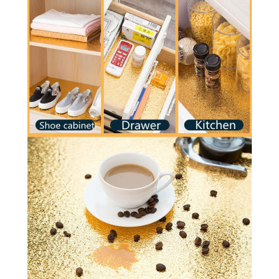 Set 2 Folie Aluminiu Autoadeziva Aurie Creponata Rezistenta