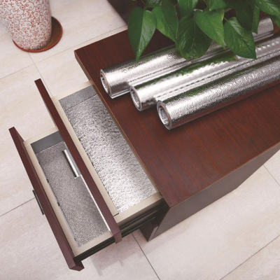 Set 2 Folie Aluminiu Autoadeziva CREPONATA Rezistenta 40x500 cm