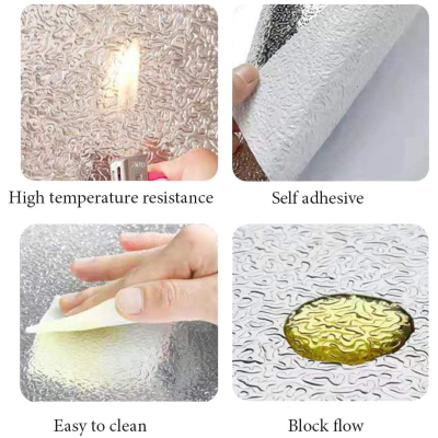 Set 2 Folie Aluminiu Autoadeziva CREPONATA Rezistenta 40x500 cm