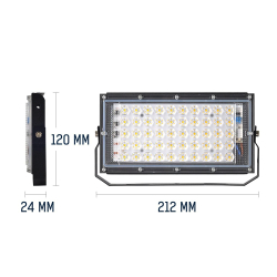 Set 2 Lampa Lucru 220V 50W 50 LED SMD Proiector Dreptunghiular