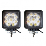 Set 2 Proiector Led Offroad  9 Led 27W Patrat Auto
