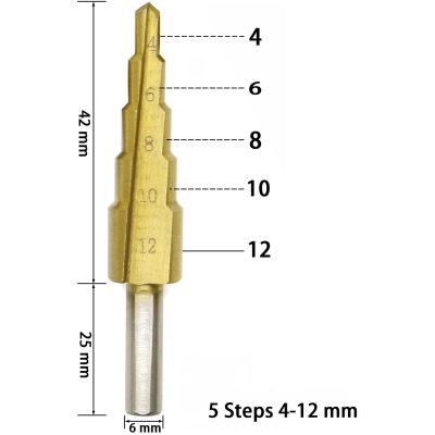 Set 3 FREZE Burghie in trepte pentru metal 4-32 mm