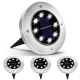 Set 4 Lampi Solare METALICE Argintii Disk Lights pentru gradina AX