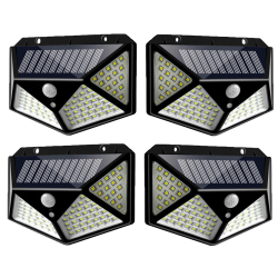 Set 4 Lampi ULTRA 100 LED Solare cu senzor de miscare si lumina 3 moduri ILUMINARE 