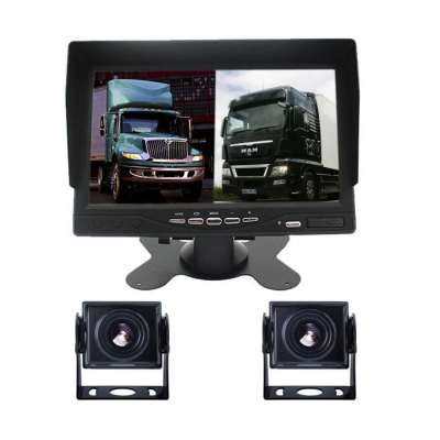 Set Monitor auto 2 camere metalice pentru tiruri  autocare  camioane