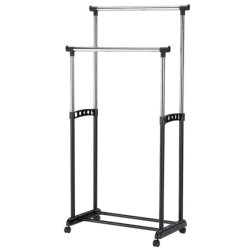 Stender Mobil Dublu  Supor Metalic pentru Haine si Umerase 