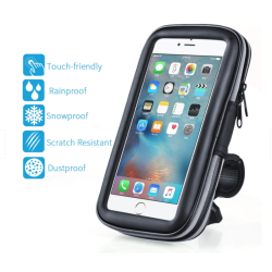 Suport husa telefon pentru bicicleta LX-01 rezistent apa si socuri touchscreen 360* rotativ negru XL