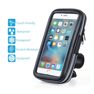 Suport husa telefon pentru bicicleta LX-01 rezistent apa si socuri touchscreen 360* rotativ negru XL