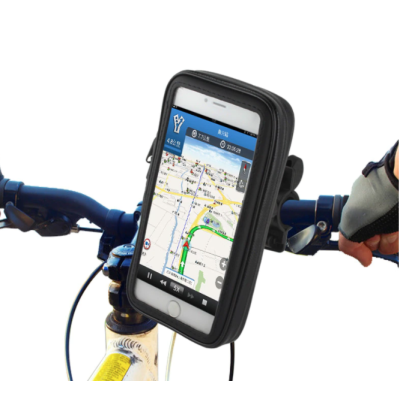 Suport husa telefon pentru bicicleta LX-01 rezistent apa si socuri touchscreen 360* rotativ negru XL
