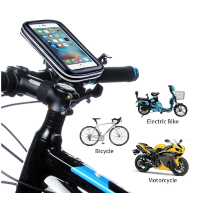 Suport husa telefon pentru bicicleta LX-01 rezistent apa si socuri touchscreen 360* rotativ negru XL