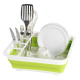 Uscator pliabil VERDE pentru vase si cu suport pentru tacamuri