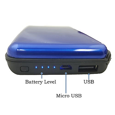 E-Charge Wallet ALBASTRU Portofel Carduri si Incarcator Baterie Externa 2in1