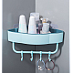 Etajera de colt pentru baie bucatarie cu ventuze sau lipici albastru