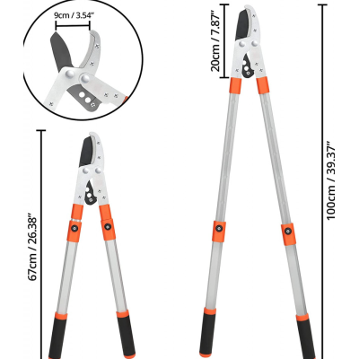 Foarfeca extensibila pentru pomi, aluminiu Foarfeca extensibila pentru pomi aluminiu