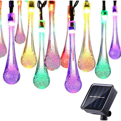 Ghirlanda Solara 20 LED LACRIMA 2.5m Lumina RGB de Exterior MULTICOLORA