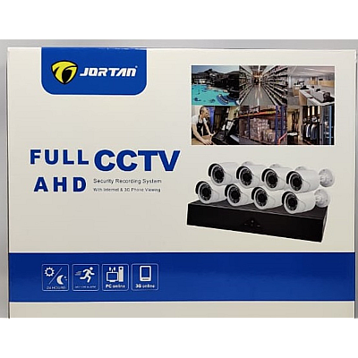 Kit de supraveghere JORTAN cu 8 camere CCTV AHD 1080P