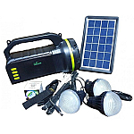 Kit solar CL-18 cu radio și lanternă 10W  + 3 becuri 