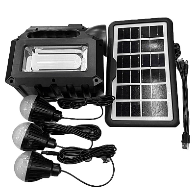 Kit solar GD-8017 MUSIC portabil cu 3 becuri