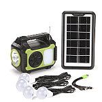 Kit solar GD-8072 dotat cu dispozitive USB cu 4 becuri si Radio HA