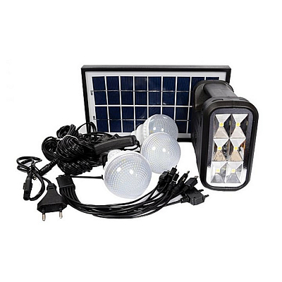 Kit solar GD-Lite 1 dotat cu dispozitive USB cu 3 becuri LED + acumulator de mare capacitate