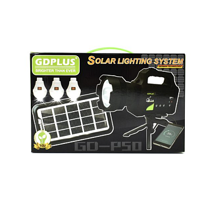 Kit solar lanterna cu trepied si 3 becuri GD-P50