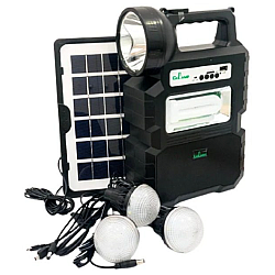 Kit solar portabil CCLAMP CL-810 cu 3 becuri incluse Radio FM si Bluetooth