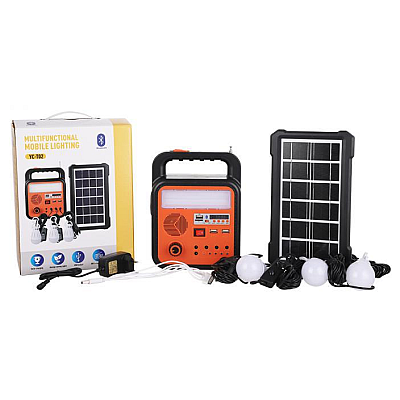 Kit solar YC-T02 cu lanterna si 3 becuri