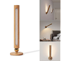 Lampa de perete A5 rotativa la 360 de grade din lemn