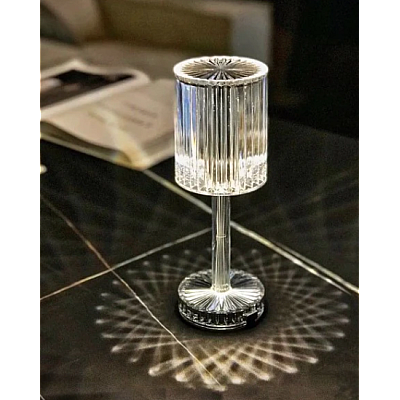 Lampa decorativa de masa cu led stil cristal touch (model PAHAR)