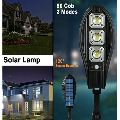 Lampa stradala cu incarcare solara 3 moduri de functionare 90 LED COB