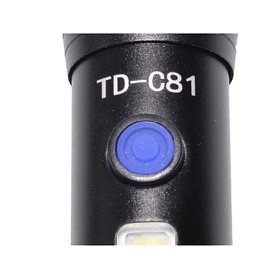 Lanterna TD-C81 cu LED CREE 3 W, LED lateral COB 3 W, acumulator integrat, zoom telescopic