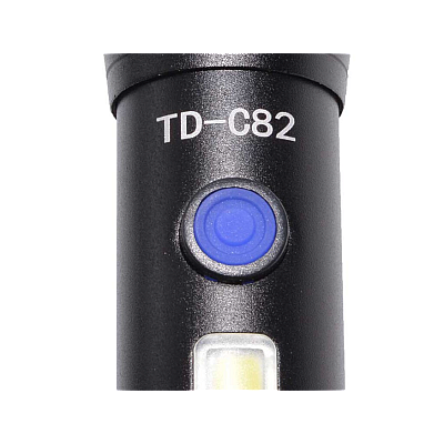 Lanterna TD-C82 cu LED CREE 5 W, LED lateral COB 5 W, acumulator integrat, zoom telescopic