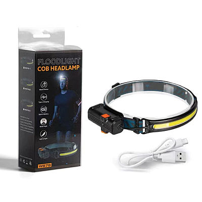 Lanterna de cap W678 cu acumulator banda COB Ultra-Bright