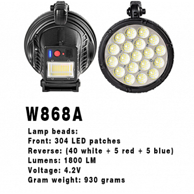 Lanterna profesionala W868A LED 90W cu acumulator la USB semnalizare
