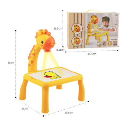 Masuta de desenat GALBENA cu proiector diapozitive holograme Masuta de desenat GALBENA cu proiector diapozitive holograme