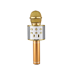 Microfon Profesional Karaoke Smart WS-858 Auriu Hi-Fi Conexiune Wireless Bluetooth 4.1