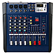 Mixer audio profesional cu amplificare putere 2x250 W 4 canale 16 efecte egalizator 5 benzi