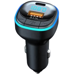 Modulator FM C33 Radio functie Bluetooth Led Multicolor USB A USB C Negru Modulator FM C33 Radio functie Bluetooth Led Multicolor USB A USB C Negru