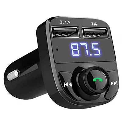 Modulator FM X8 functie Bluetooth transmitator MP3 handsfree Negru