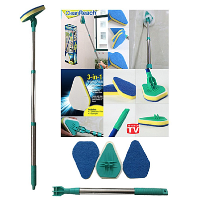 Mop Triunghiular Clean Reach cu Maner Telescopic