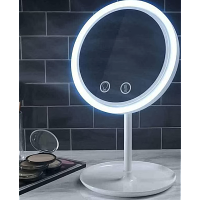 Oglinda Fan Miroir make-up cu LED ventilator si functie touch