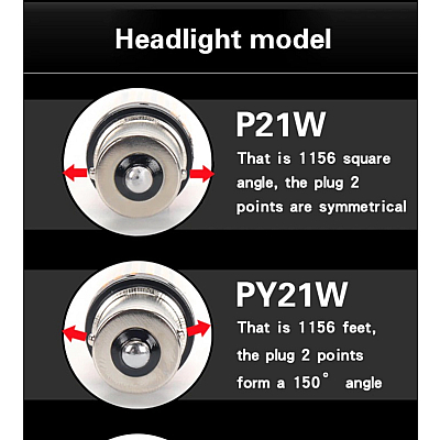 Set 2 Becuri LED GALBEN  P21W (Pozitii) cod 1156 cu anulator