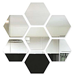 Set 10 Oglinzi Design Hexagon MARI 20x20 - Oglinzi Decorative Acrilice Cristal - Diamant - Fagure 10 bucati/set